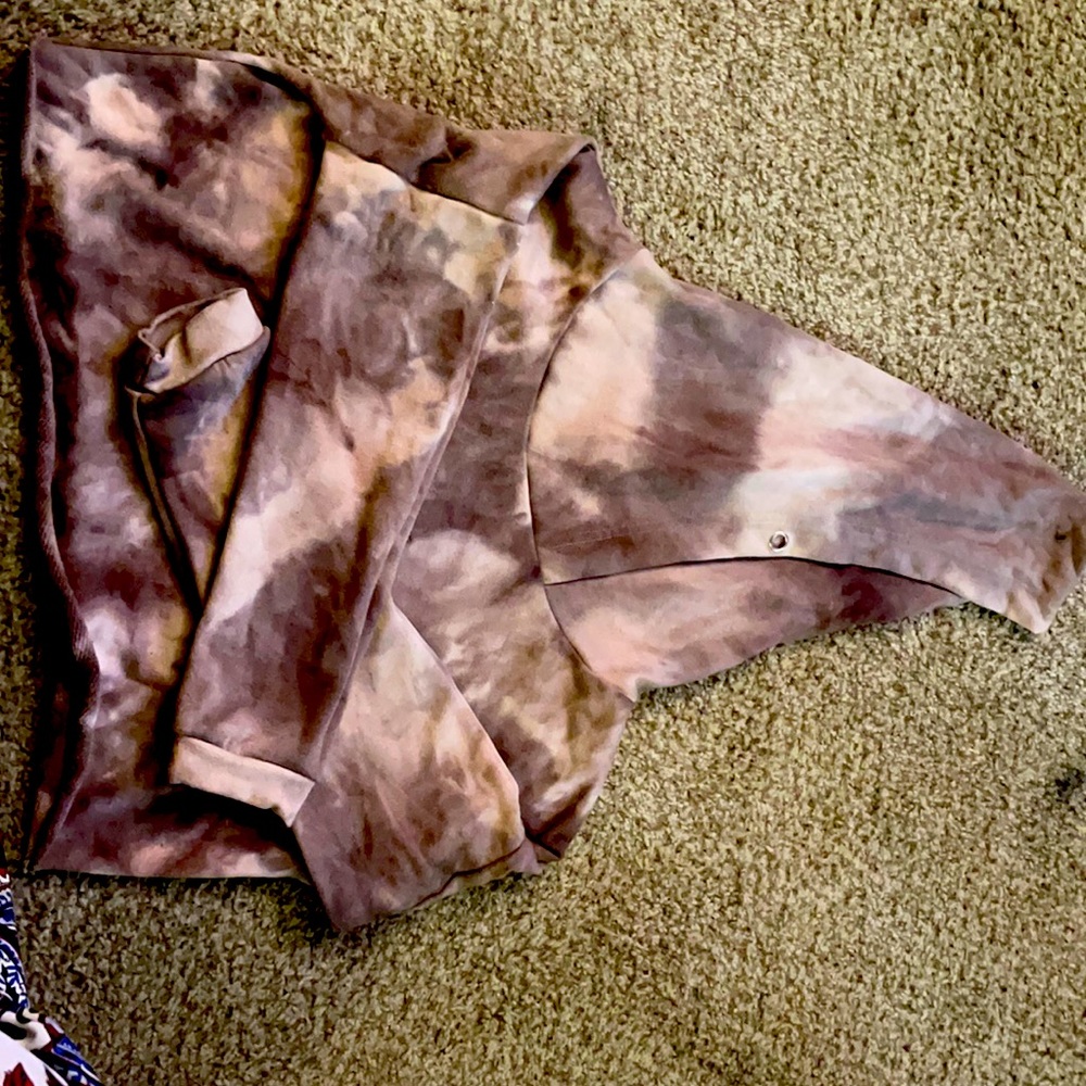 Acid wash crop top hoodie